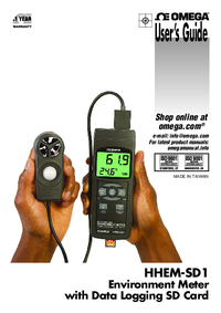 Thumbnail of document Manual - HHEM-SD1 Handheld Air Speed, Temp, RH & Light Meter